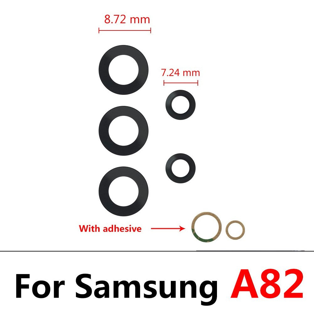 Nueva lente de cubierta de cristal de cámara trasera con adhesivo para Samsung A13 A14 23 4G A32 A52 5G A33 A53 A73 A52 A72 A82 A52S A24 A34