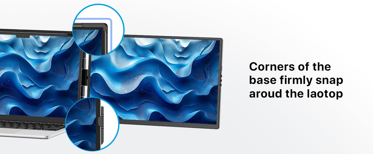 Extensor de pantalla para computadora portátil EVICIV 2K de 14" QHD 1440P, monitor triple portátil con rotación automática de 180° para Wins, Mac, Dex, Chrome, viajes, trabajo