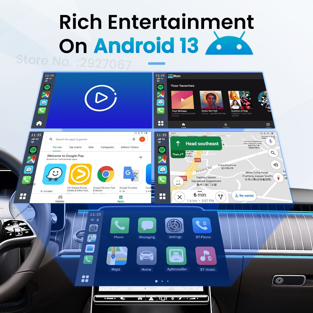 Caja de transmisión de video y TV con Android 13 CarPlay Ai Box SDM660 6225 CarlinKit HDMI inalámbrico para coche OEM 8G + 128G