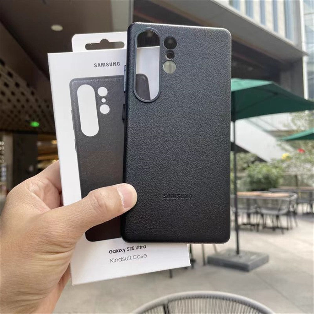 Funda de cuero para teléfono móvil Samsung Galaxy S25 Ultra/S25 Plus/S25 /S25 +/S25 Edge, carcasa protectora trasera suave de lujo con logotipo
