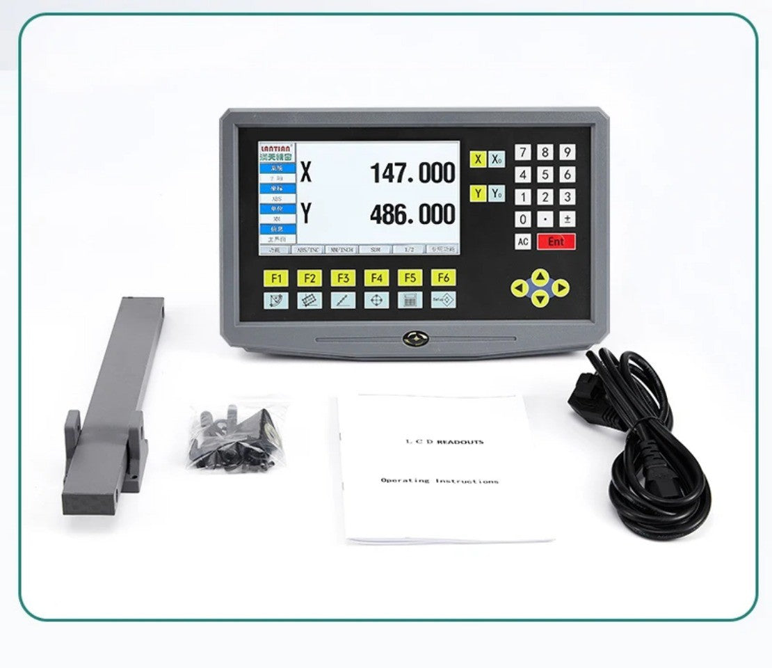Pantalla LCD DRO YH800-2 de 2 Ejes, 19 Idiomas, AC90-260V, Sensor de Desplazamiento, Escala Lineal de 50-1000mm, Codificador, Regla de Cuadrícula