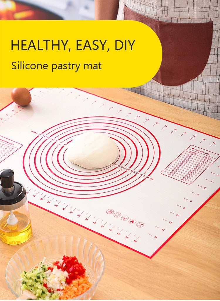 Almohadilla de silicona de 60/50/40cm, estera para hornear, hoja para amasar masa, estera para cocina, rollo de masa, Pizza, soporte antiadherente para masa grande
