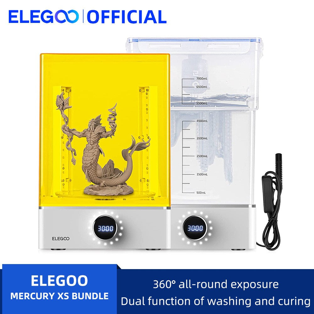 ELEGOO MERCURY XS BUNDLE: Estación de Lavado y Curado con Estación de Lavado Independiente para Impresiones 3D de Resina de Gran Tamaño, Compatible con SATURN 3 ULTRA
