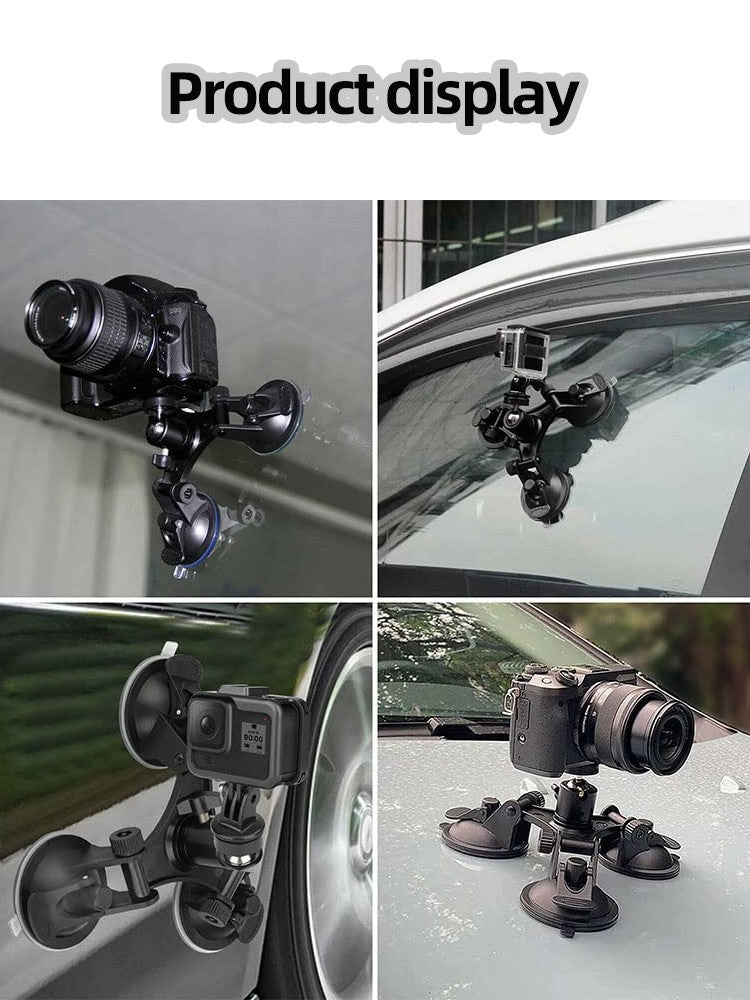 Soporte de ventosa para coche de 3 tazas, soporte fuerte para GoPro Hero 13 12 11 10 9 8 Insta360 SJCAM AKASO DJI Osmo, accesorios para Cámara de Acción