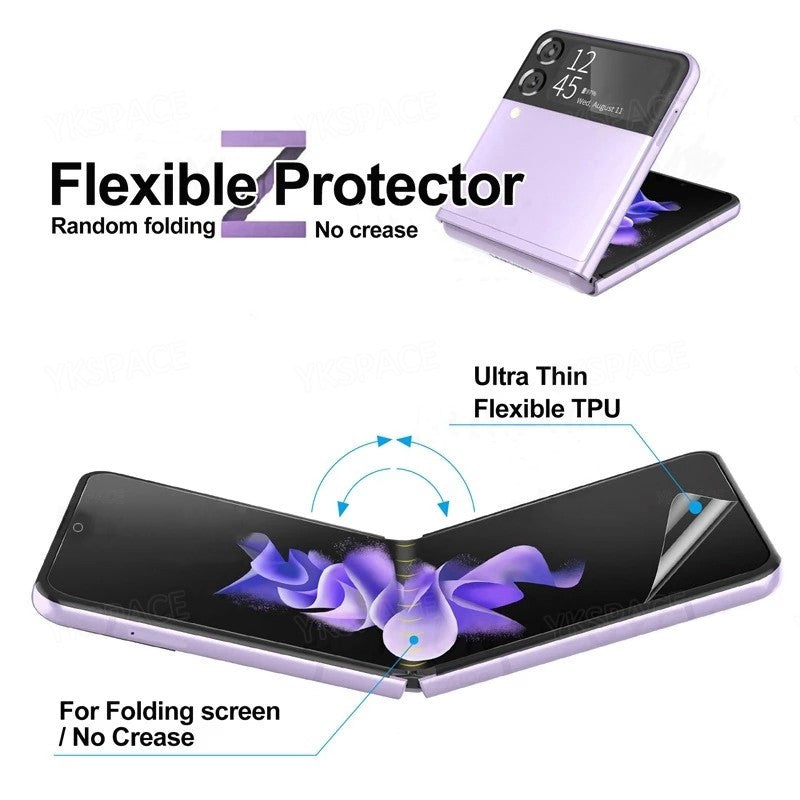 Película de hidrogel mate frontal transparente HD para Samsung Galaxy Z Flip 3 4 5 6 SE 7 W23 W24 W25 Protector de pantalla esmerilado suave con tapa