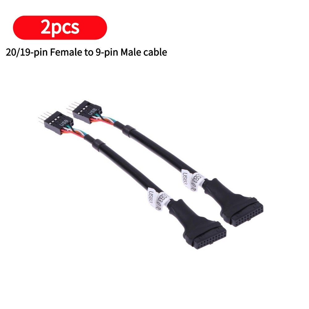 Adaptador convertidor USB para cd-rom, panel de unidad flexible, USB 3,0, 20 pines, macho a USB 2,0, 9 pines, placa base, Cable hembra, 1/2/5 unids/set/Set