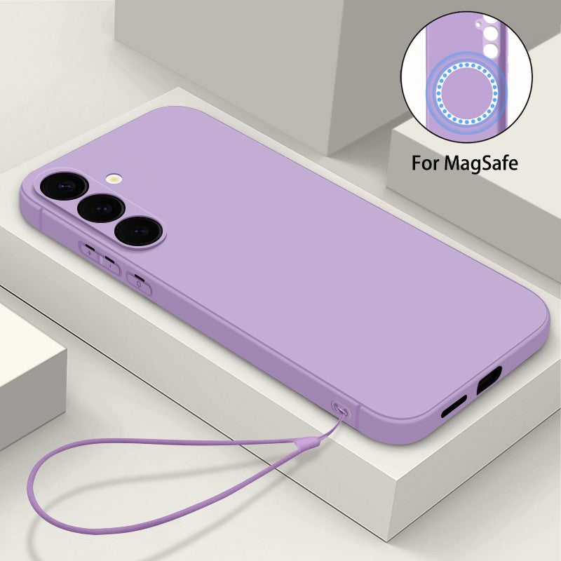 Funda magnética de silicona líquida para Samsung Galaxy S25 S24 S23 Ultra S25 Plus S23 S24 S25 FE S22, funda de carga inalámbrica Magsafe