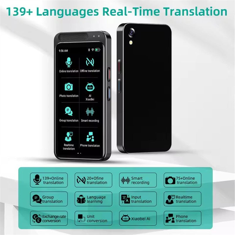 Traductor de Voz Inteligente Portátil Z6, Grabación Instantánea, 139 Idiomas, Traducción Inteligente en Tiempo Real, Máquina de Traducción Offline