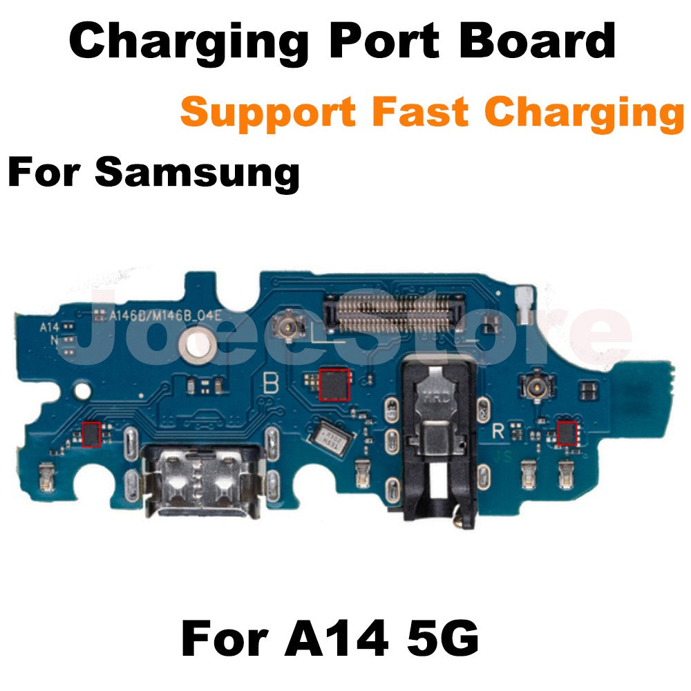 Placa de puerto de carga para Samsung A72 A73 A52 A53 A33 A23 A24 A14 A13 A12 módulo de micrófono USB conector de carga rápida Cable flexible