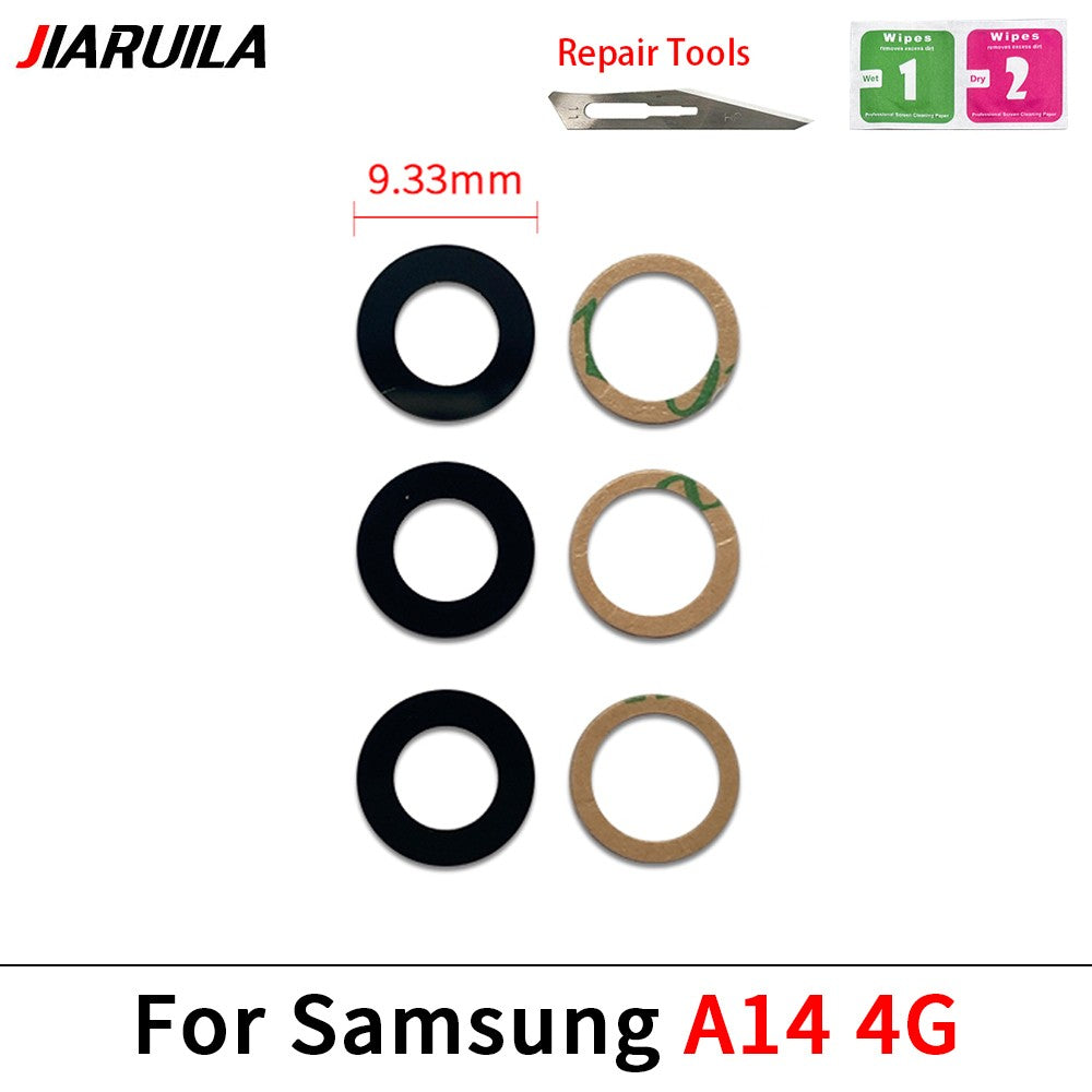 Nueva lente de cubierta de cristal de cámara trasera con adhesivo para Samsung A13 A14 23 4G A32 A52 5G A33 A53 A73 A52 A72 A82 A52S A24 A34