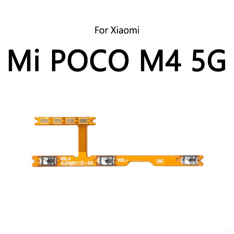 Interruptor de botón de encendido, botón de silencio de volumen, Cable flexible de encendido/apagado para Xiaomi Mi POCO C3 C40 M4 Pro 5G 4G M5 M5S Pocophone