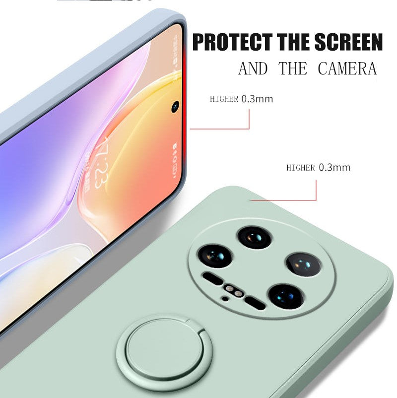Funda para Xiaomi 14 Ultra Líquido silicona anillo soporte suave funda de teléfono para Xiaomi 14 Ultra a prueba de golpes Fundas traseras Xiaomi 14Ultra