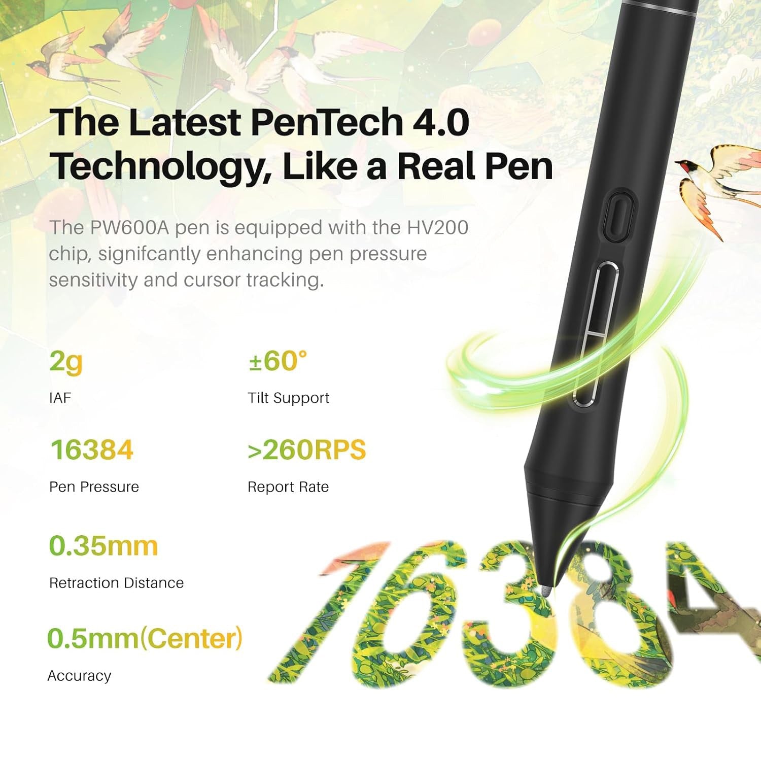 Modelo 2026 Más Reciente, HUION Kamvas Pro 16 V2, Pantalla Táctil de 15.6 Pulgadas con Laminación Completa, 16K Niveles de Presión, Barra Táctil Inteligente y 6 Teclas, Tableta Gráfica