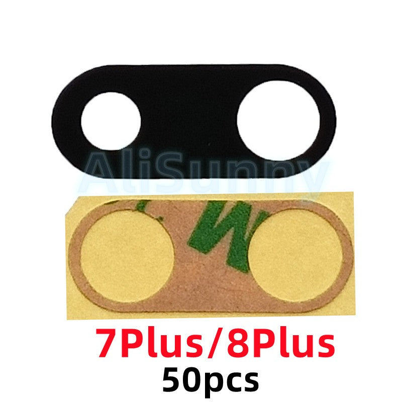 AliSunny-Conjunto de 50 lentes de cámara trasera para iPhone, cubierta de cristal, piezas de anillo, para modelos 13, 14, 7, 8 Plus, X, XS, Max, XR, 11, 12 y 15pro Max