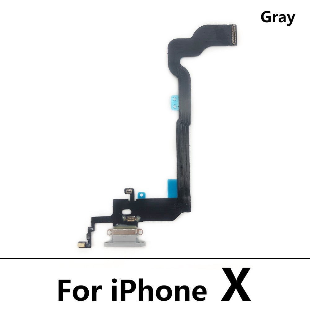 Testado para iPhone 7 8 Plus X XR XS Max cargador puerto USB conector Dock Cable flexible con conector de Audio Micro y auriculares