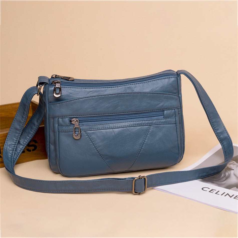 Bolso bandolera de Color liso que combina con todo, bolsos de hombro de alta capacidad para mujer, bolso de mano de piel sintética de alta calidad 2021