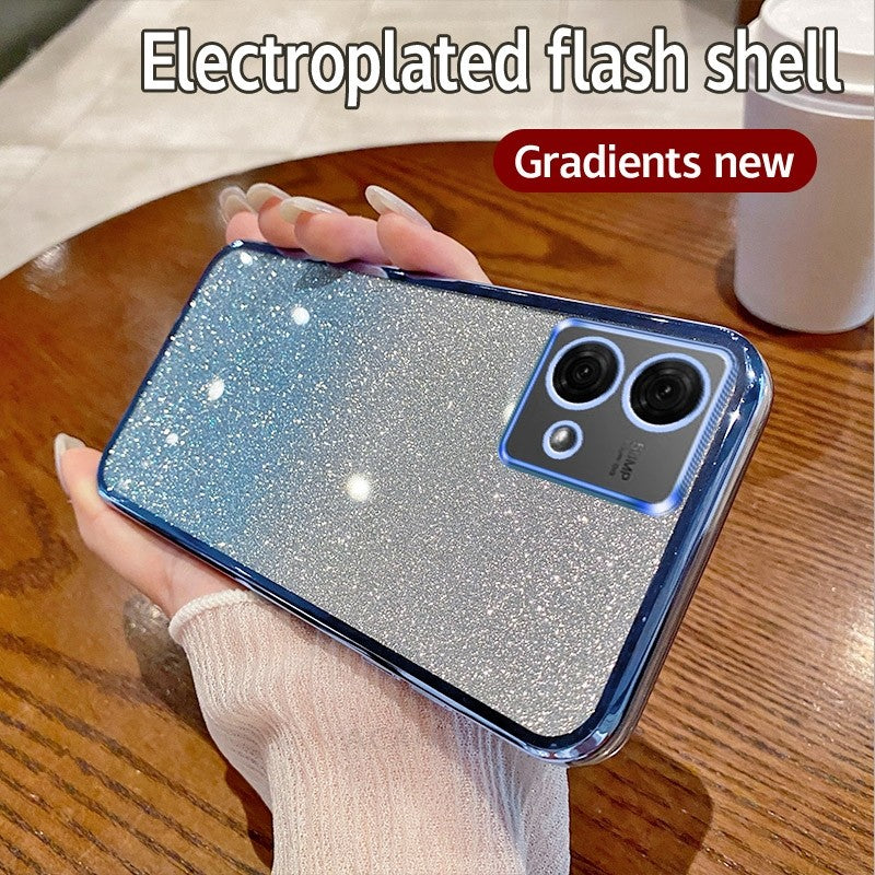 G 84 54 24 14 funda brillante de lujo para Motorola Moto G54 G84 G14 G24 G53 G73 G60 G10 G20 G30 5g cubierta chapada de silicona gradiente
