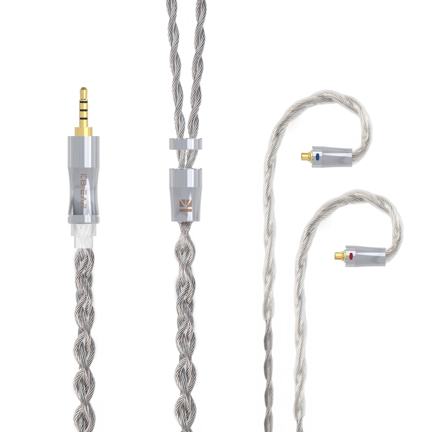 KBEAR Acorde 6N grafeno + 4N OFC Chapado en plata conector de Cable de actualización mezclado trenzado Cable de auriculares para Rosefinch KS2 KS1