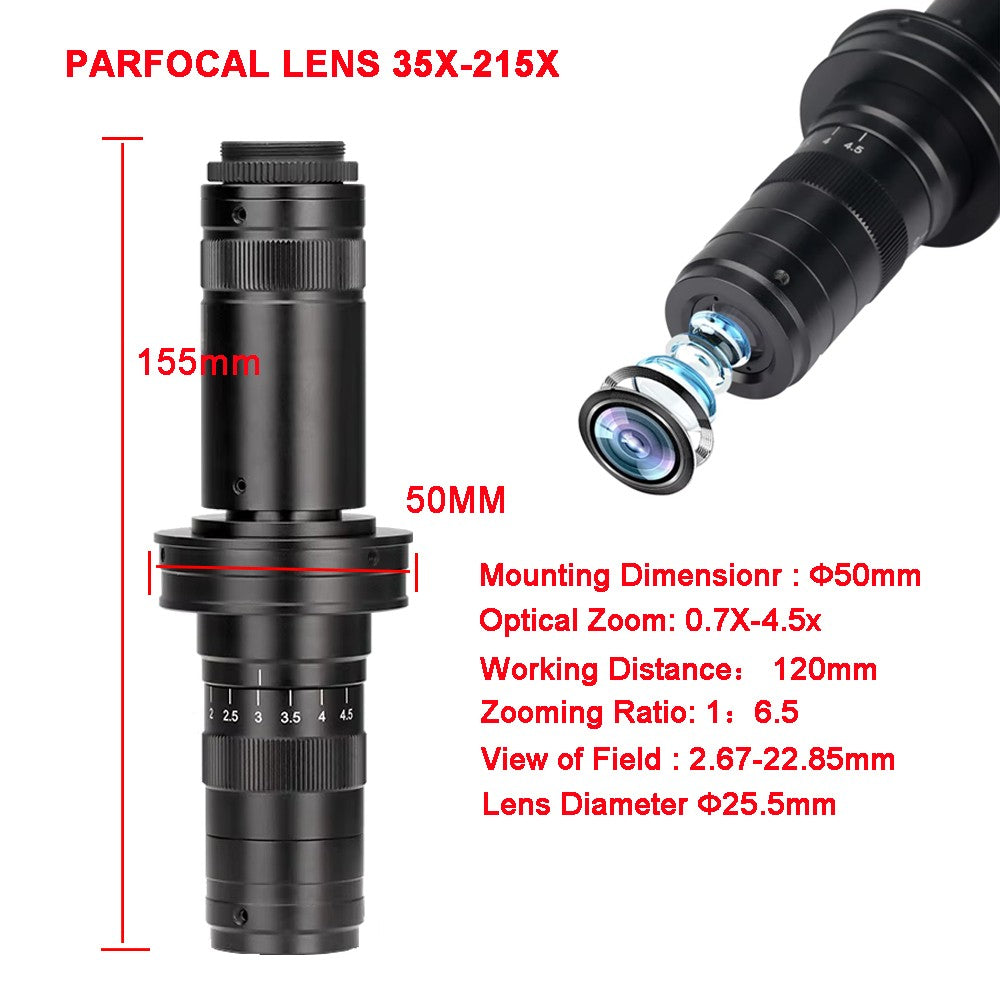 YIZHAN 60MP 48MP 13MP HD microscopio Digital para soldar 4K HDMI USB VGA microscopio electrónico cámara lente de Zoom para medir