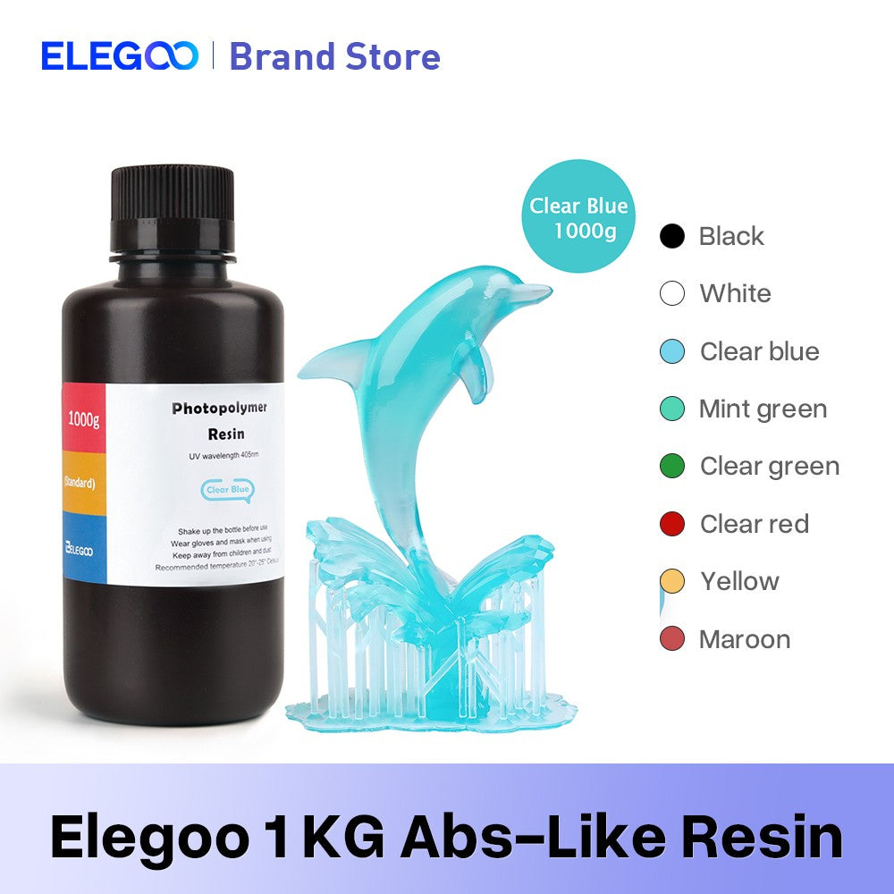 Resina para Impresora 3D Tipo ABS de ELEGOO, Resina de Fotopolimerización Estándar Tipo ABS de 405nm para Impresión 3D LCD, 1000g