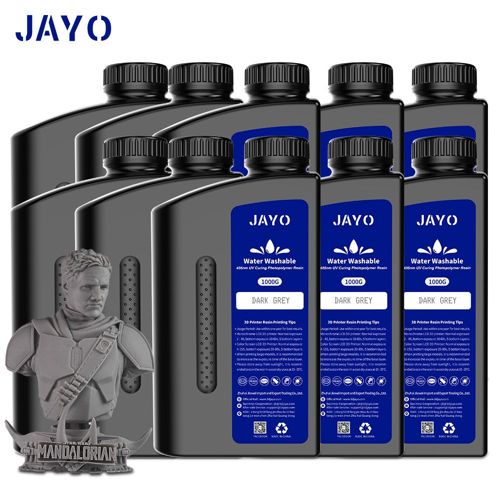 JAYO-lavabo de agua de resina 3D/como ABS/a base de plantas/líquido de resina de fotopolímero UV estándar de 10KG 405nm para materiales de impresora LCD 3D