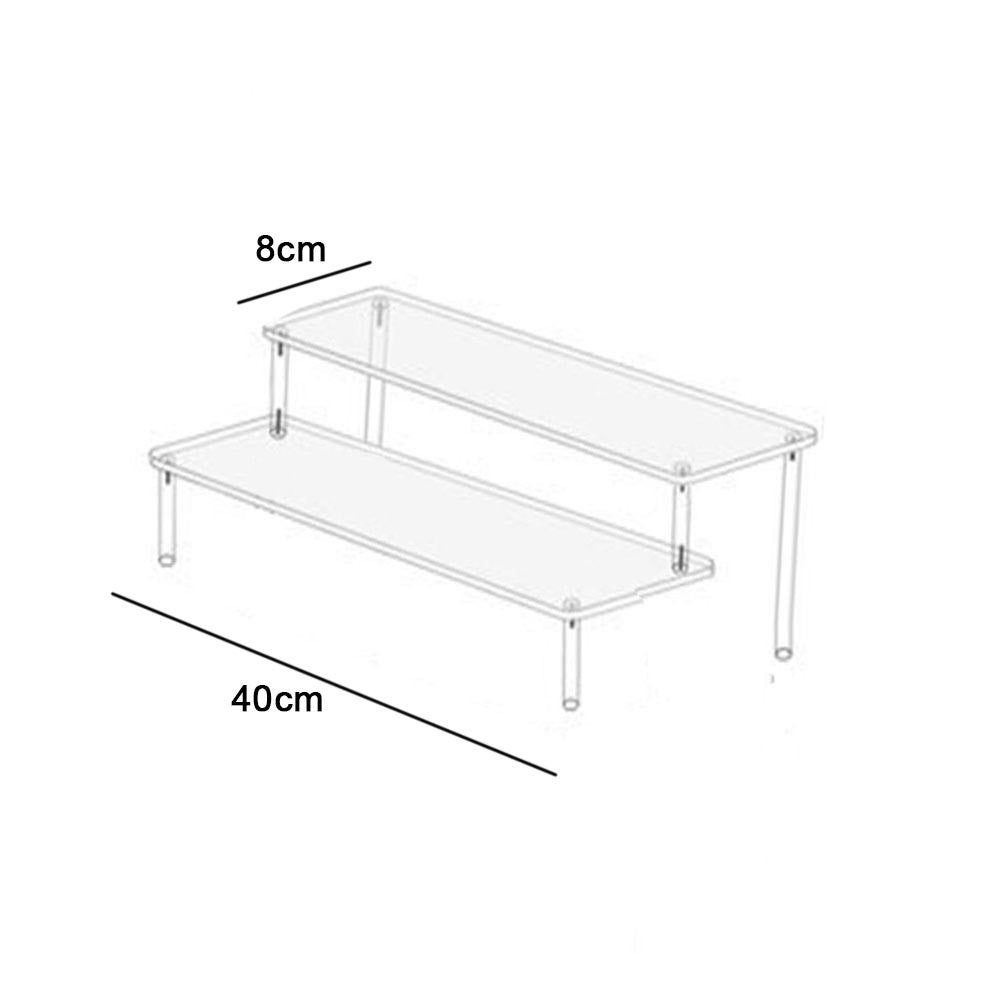 Soporte de exhibición acrílico de 1-4 niveles, estante de exhibición duradero para magdalenas, Perfume, muñeca, caja ciega Trapezoidal transparente, estante de almacenamiento