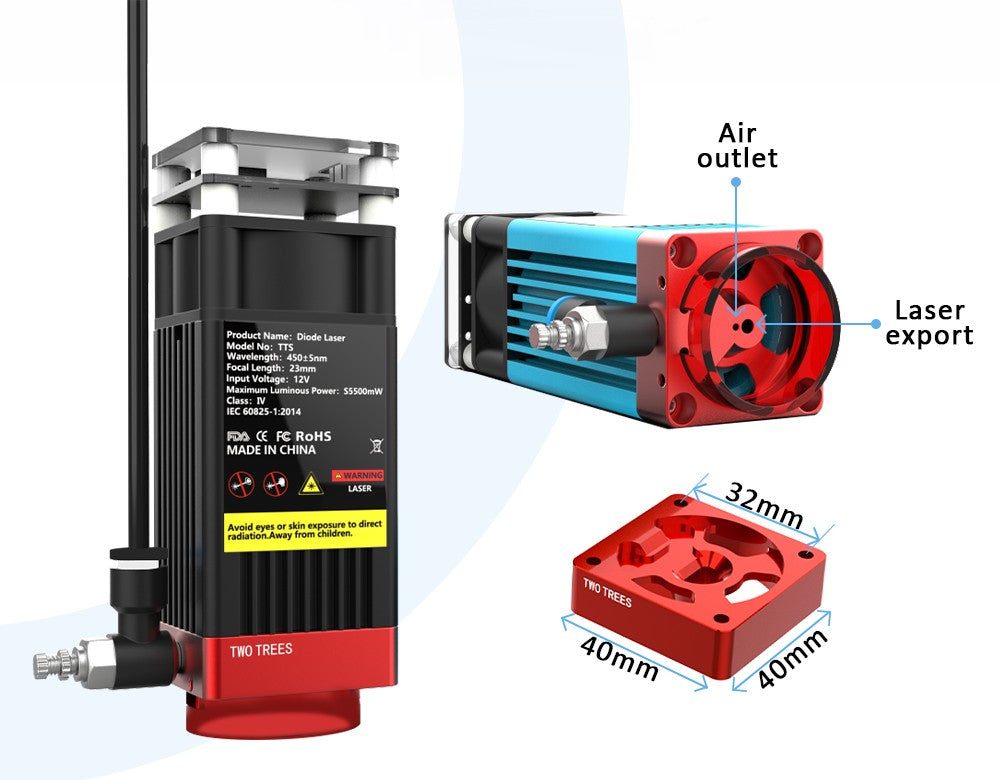 Twotrees-bomba de sistema de asistencia de aire para máquina de grabado láser, compresor de aire de TT-X1, 30l/Min