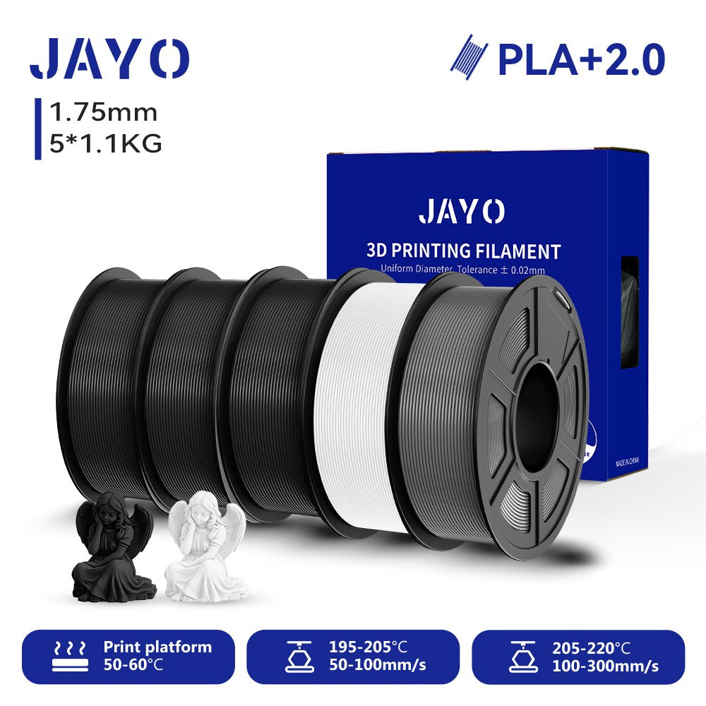 Filamento para Impresora 3D JAYO PETG/PLA/PLA PLUS, 1.75mm, 5.5KG, 100% Sin Burbujas, No Tóxico, Materiales de Impresión 3D para Impresora 3D y Bolígrafo 3D