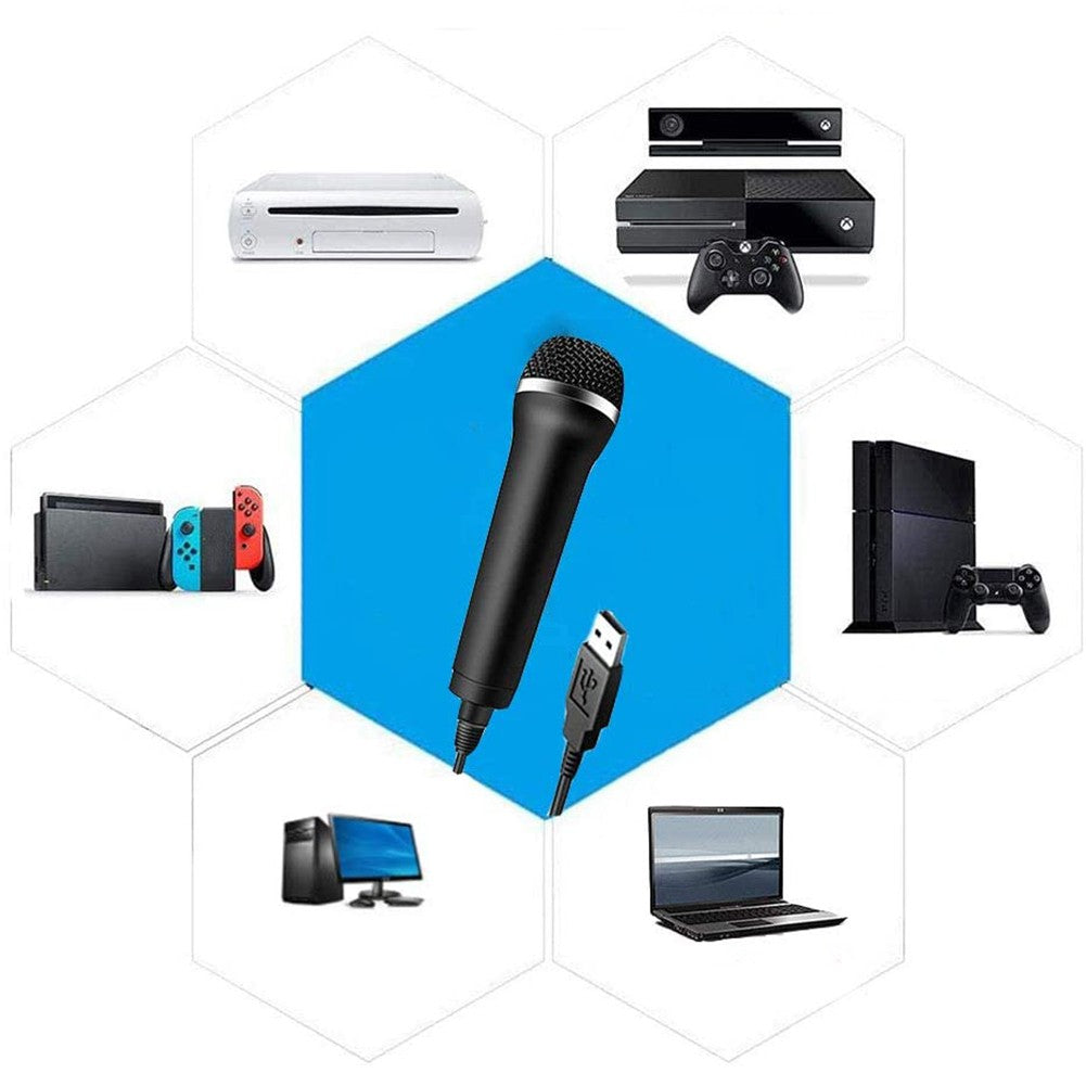 Micrófono de Karaoke con cable USB para Switch Wii, PS4, Xbox, PC, ordenador, condensador, grabación, Microfone ultraancho