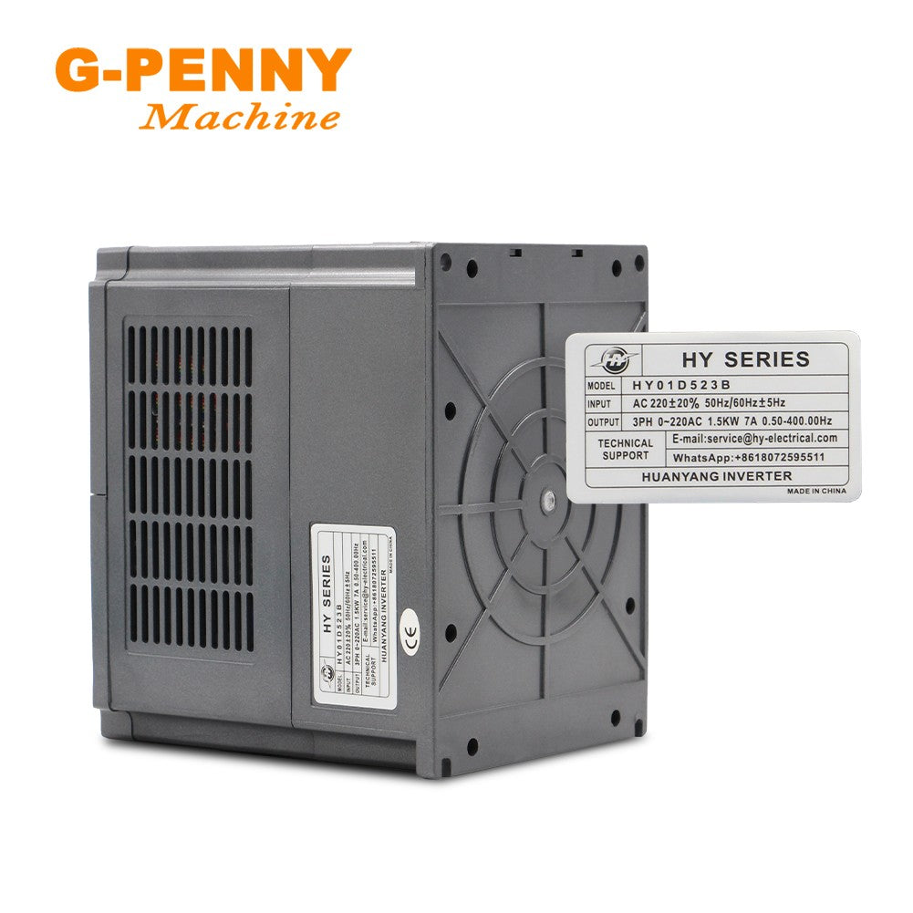 1.5KW HUANYANG 110V/ 220v /380v inversor CNC motor de husillo control de velocidad unidad de frecuencia Variable 0-400Hz salida 3P