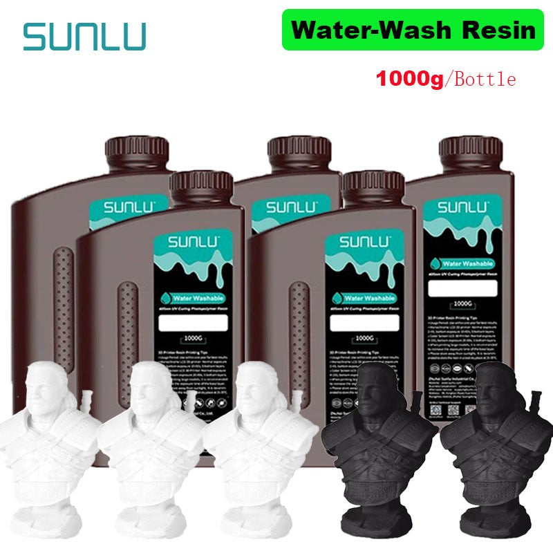 SUNLU 5KG lavado con agua ABS/resina de lavado con agua 395-405nm resina fotopolímero de curado UV resina de curado rápido para impresora 3D LCD DLP SLA