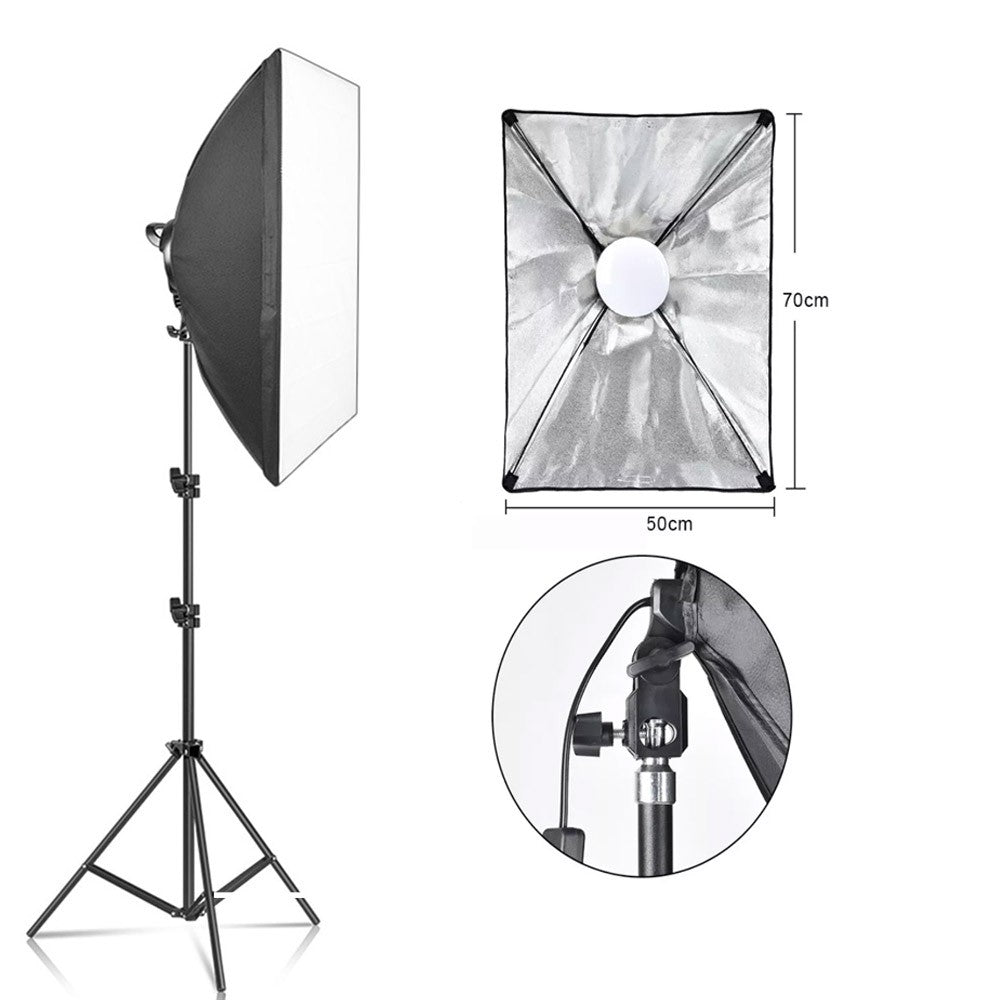 Kit de iluminación Softbox de 20-135W, lámpara LED de fotografía de 50x70CM, equipo profesional de sistema de luz continua para estudio fotográfico