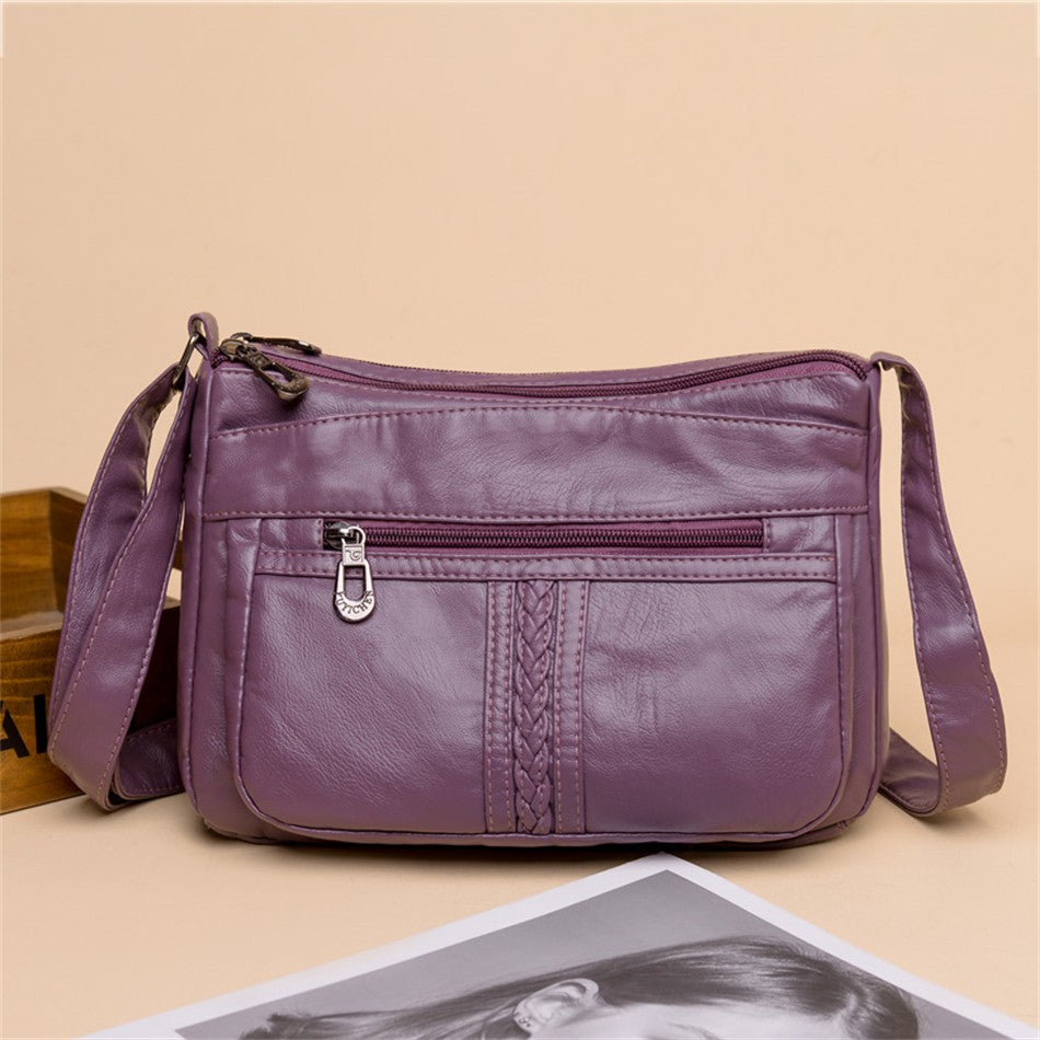 Bolso bandolera de Color liso que combina con todo, bolsos de hombro de alta capacidad para mujer, bolso de mano de piel sintética de alta calidad 2021
