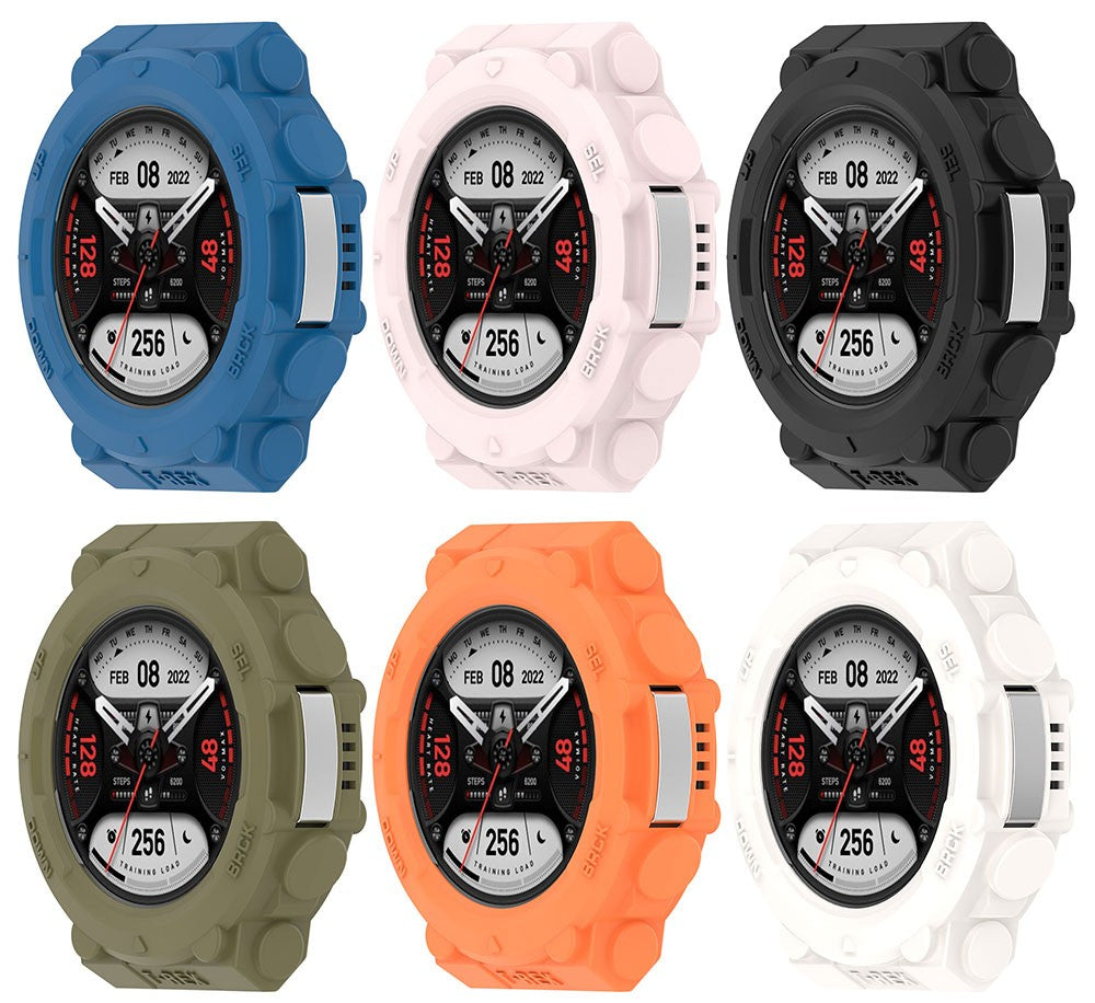 Funda 2 en 1 + película de vidrio templado para Huami Amazfit T Rex 2 TPU Protector de pantalla de PC y cubierta protectora de parachoques para Amazfit TRex2