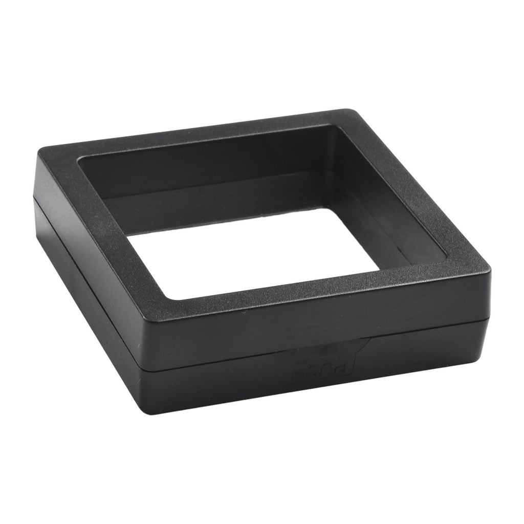 5/10 Uds. Marco flotante 3D anillo de joyería soporte para presentación de monedas caja de almacenamiento suministros para el hogar negro/blanco 70mm x 70mm x 20mm
