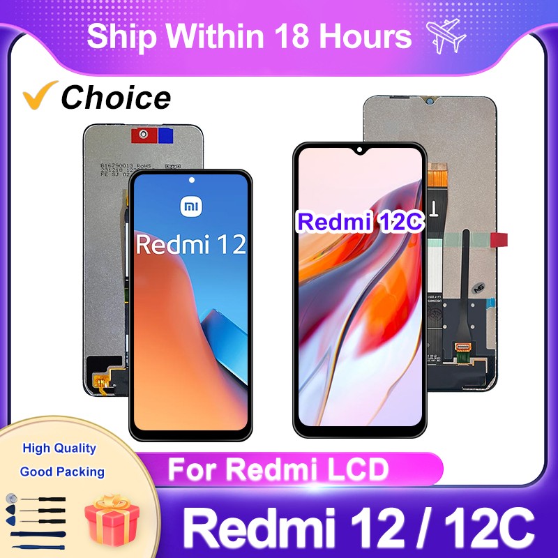 Choice ForXiaomi Redmi 12C LCD 22120RN86G pantalla Poco C55 Digitalizador de pantalla táctil para REDMI 12 LCD 22127PC95I piezas de repuesto
