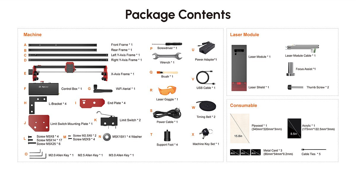 AlgoLaser KIT DIY 5.5W Máquina de Grabado Láser de Escritorio Inteligente de Nivel Básico con Control WiFi y Offline para Madera, Acrílico, Cuero y Manualidades DIY