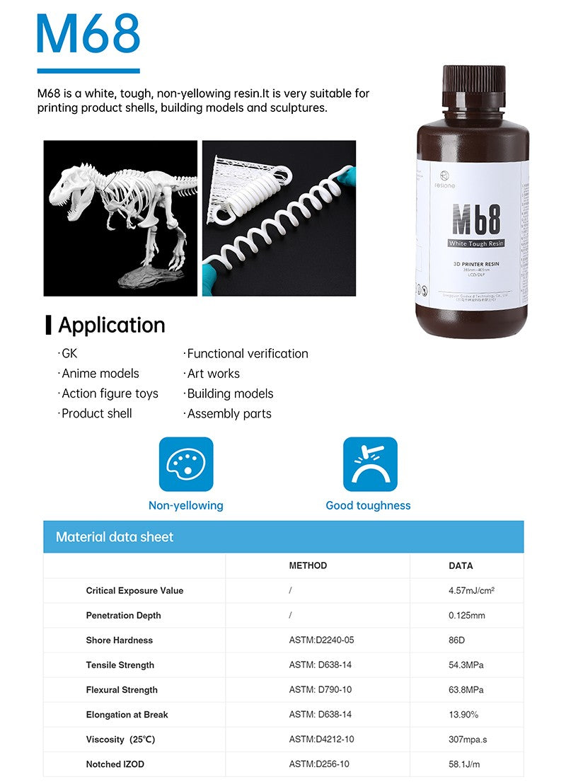 Resione 1KG ABS como impresora 3d resistente resina fotopolímero UV para Elegoo Anycubic resina 3d Photon resina líquida