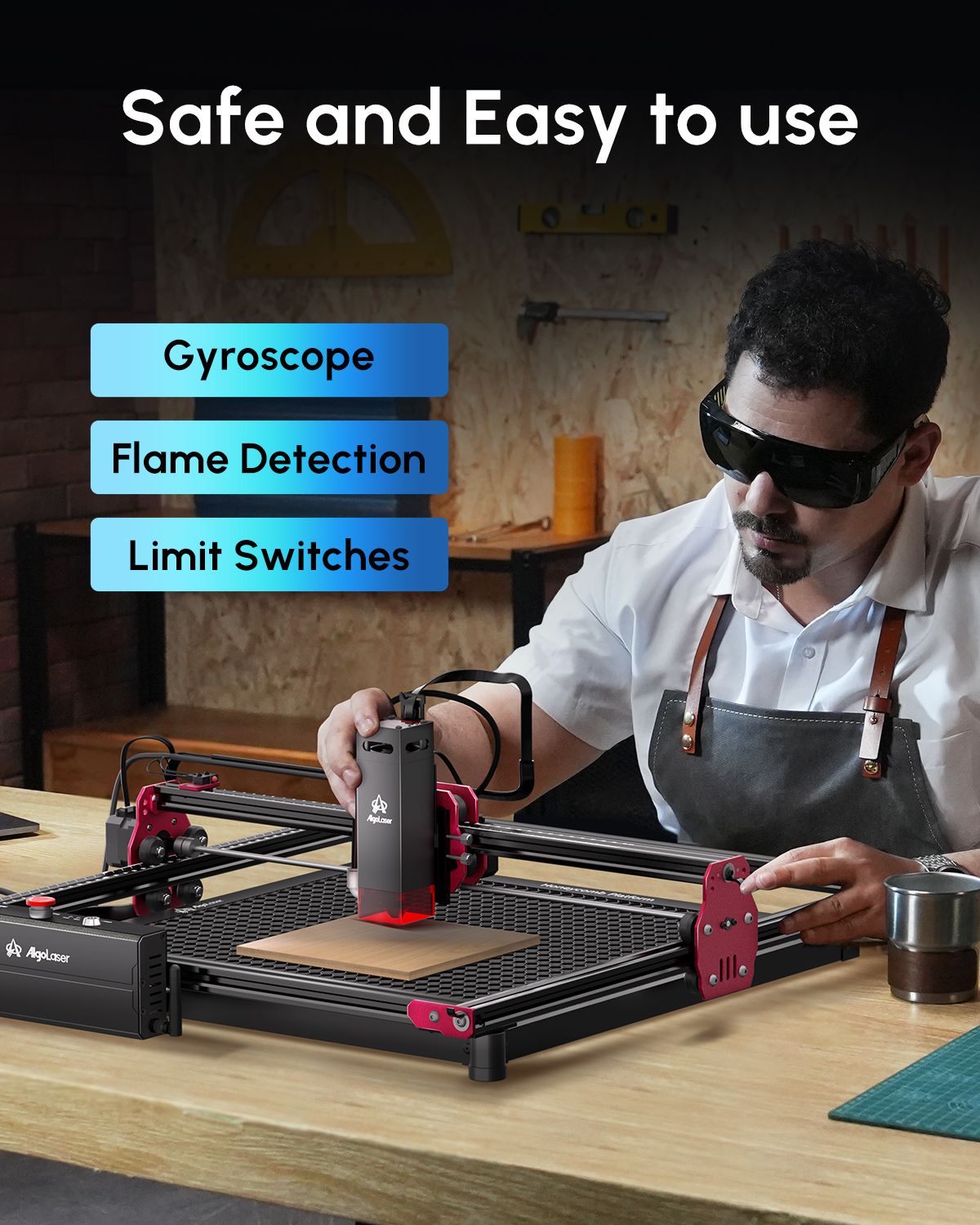 Router CNC de Escritorio Algolaser para Principiantes, 12000 mm/min, Kit DIY, 5W 10W, Conexión con Teléfono, Máquina de Grabado Multifunción para Trabajar la Madera