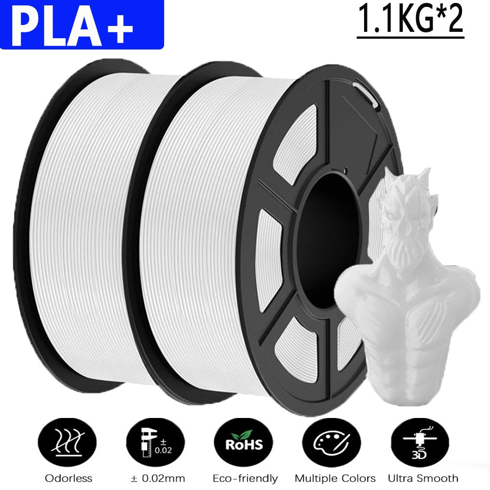JAYO 2 rollos de filamento de impresora 3D PETG/PLA/PLA PLUS 1,75mm 2,2 KG 100% sin burbujas materiales de impresión 3D no tóxicos para impresora 3D