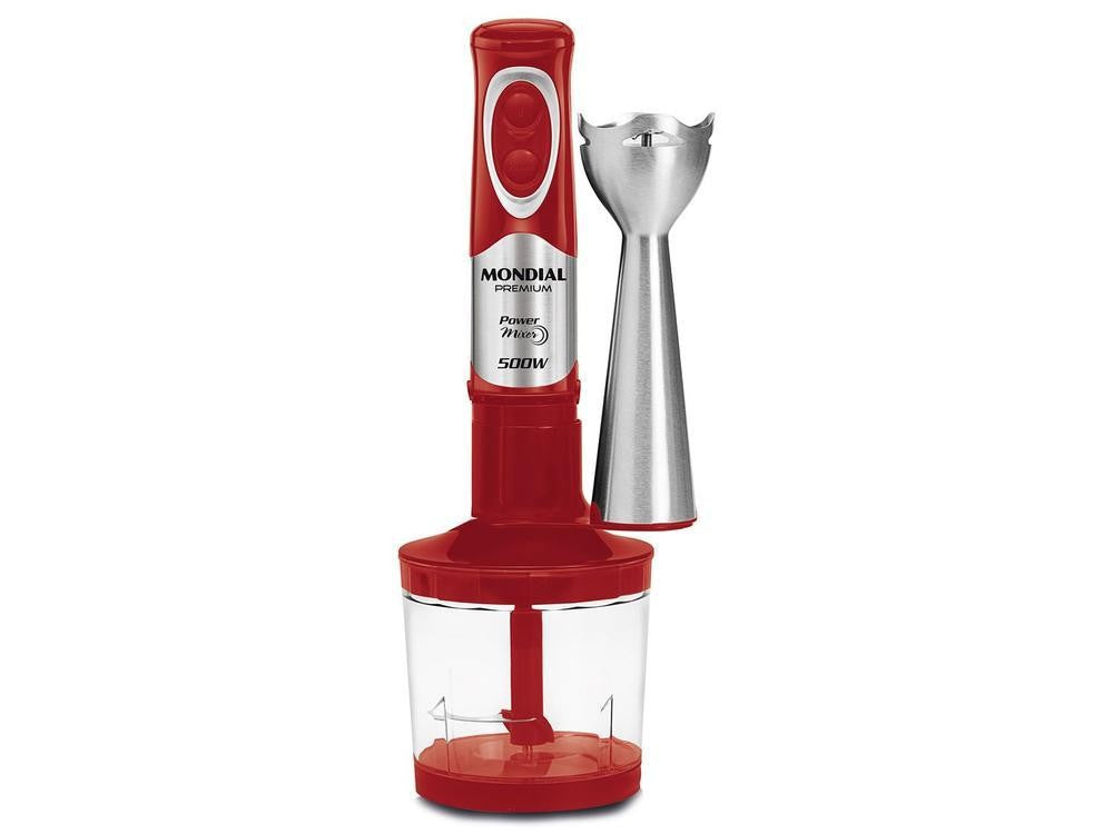 Mondial-mezclador 2 en 1, 500W, rojo e Inox - 220V