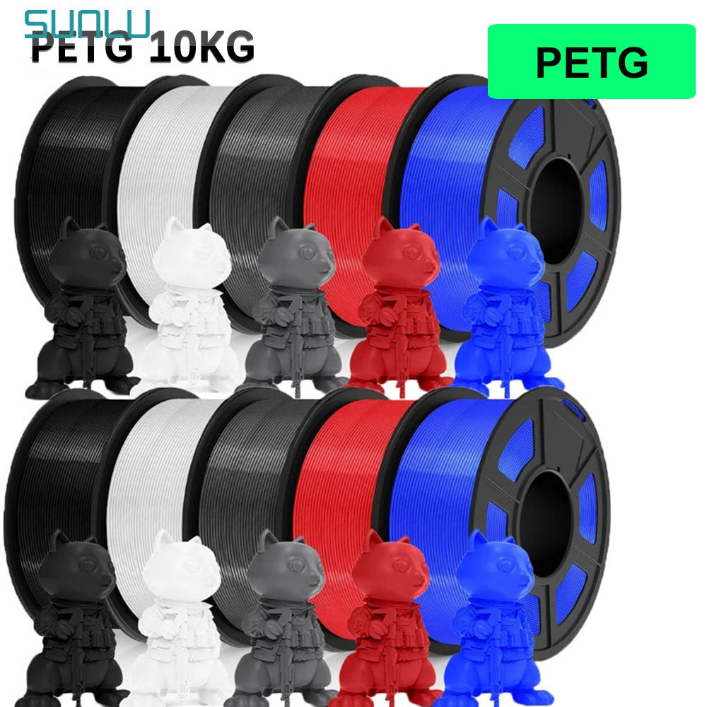 Filamento SUNLU 10KG 3D PLA/PLA PLUS/PETG/filamnet ABS fácil 1,75mm 10 rollos 1KG filamento de impresora 3D bien herido para impresora 3D