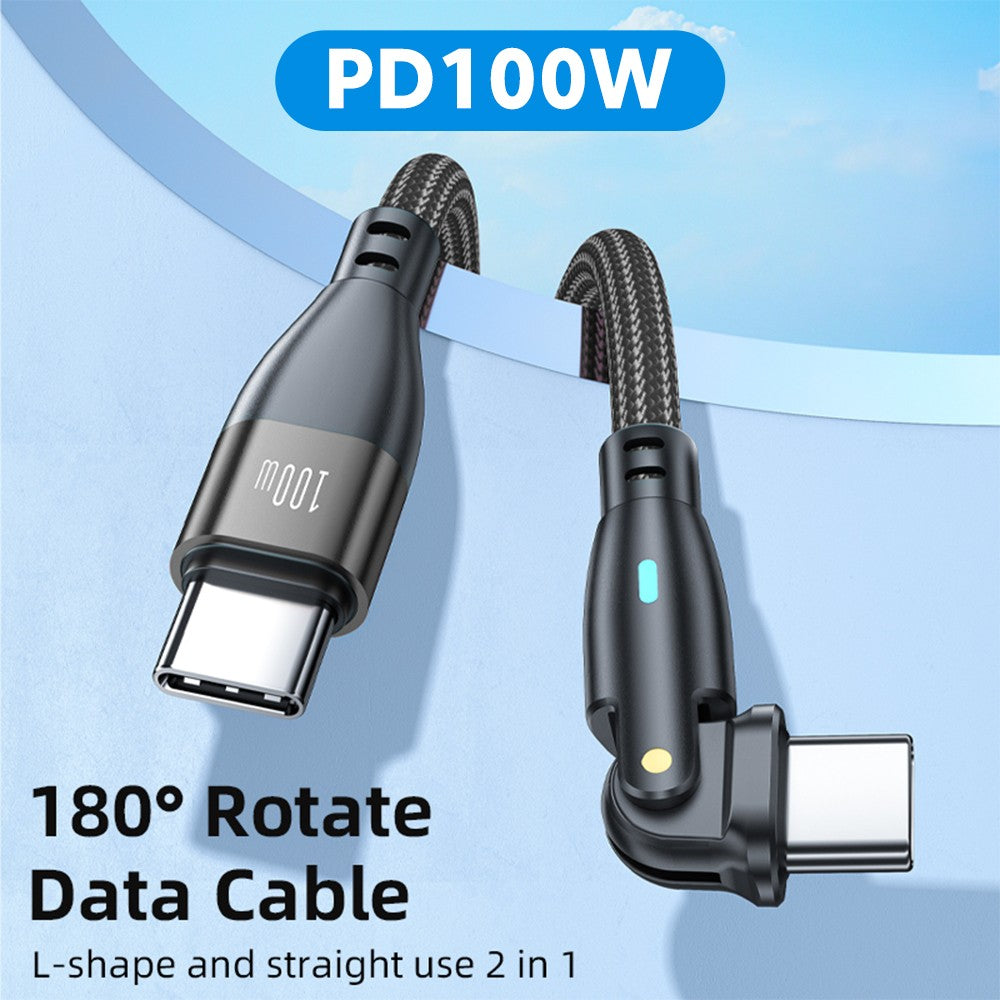AUFU 100W USB C a tipo C Cable USBC PD Cable de carga rápida para MacBook Pro Xiaomi POCO Huawei iPad Samsung USB-C Cable 3M