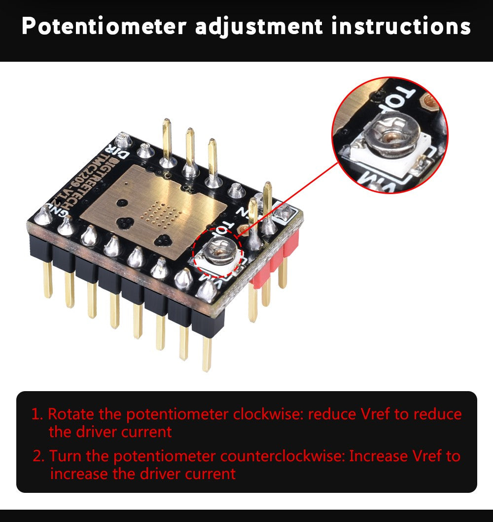 BIGTREETECH controlador de Motor paso a paso TMC2209 V1.3  piezas de impresora 3D TMC2208 para BTT Octopus SKR V1.4 SKR Mini E3 Ender3 V2 Voron 2.4