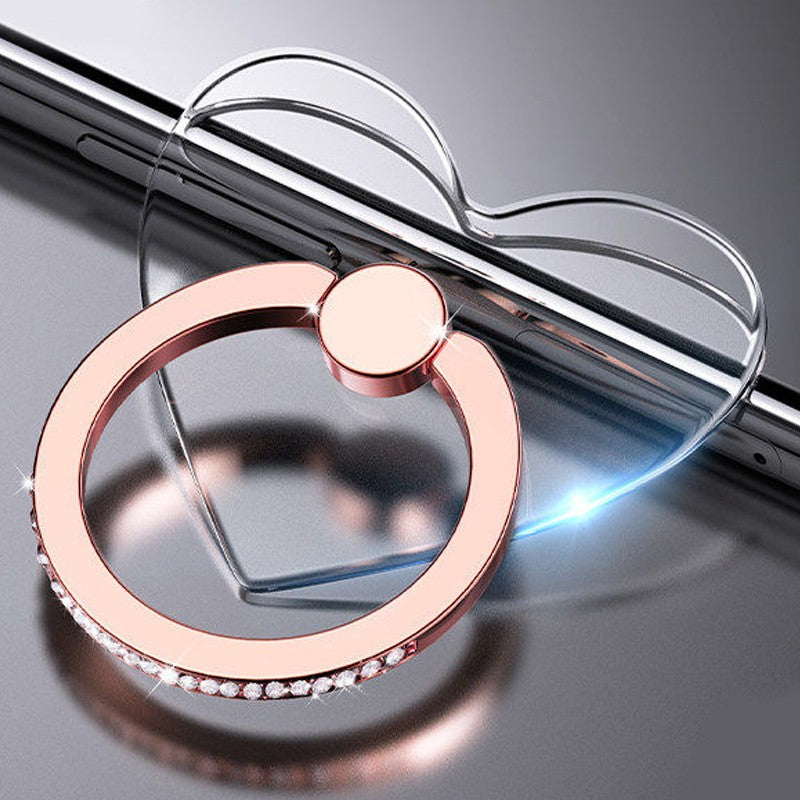 Soporte de anillo para teléfono celular transparente 360 ° Soporte de agarre de dedo transparente con rotación de grado compatible con iPhone Xiaomi para funda de teléfono