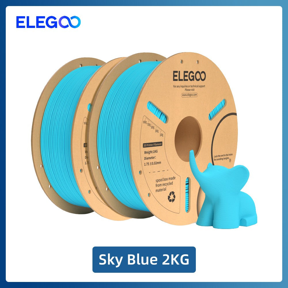 Filamento ELEGOO PLA+ de 1.75mm, PLA 3D para Impresoras 3D, Material Compatible con la Mayoría de las Impresoras FDM (1KG/Carrete, 2.2 lbs)
