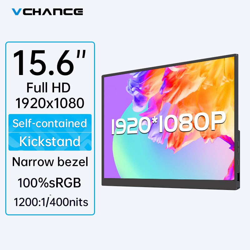 Monitor portátil de 15,6 pulgadas FHD 1920*1080p 300Nits bisel estrecho con soporte Monitor externo para PS5 portátil teléfono PC funda