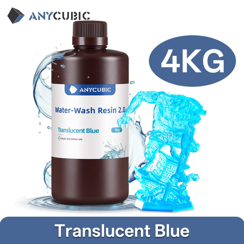Anycubic Resina de lavado de agua Impresoras 3D Resina Lavable con agua 365-405nm para LCD DLP Photon M3 Plus Max 7K mono 6K Impresión