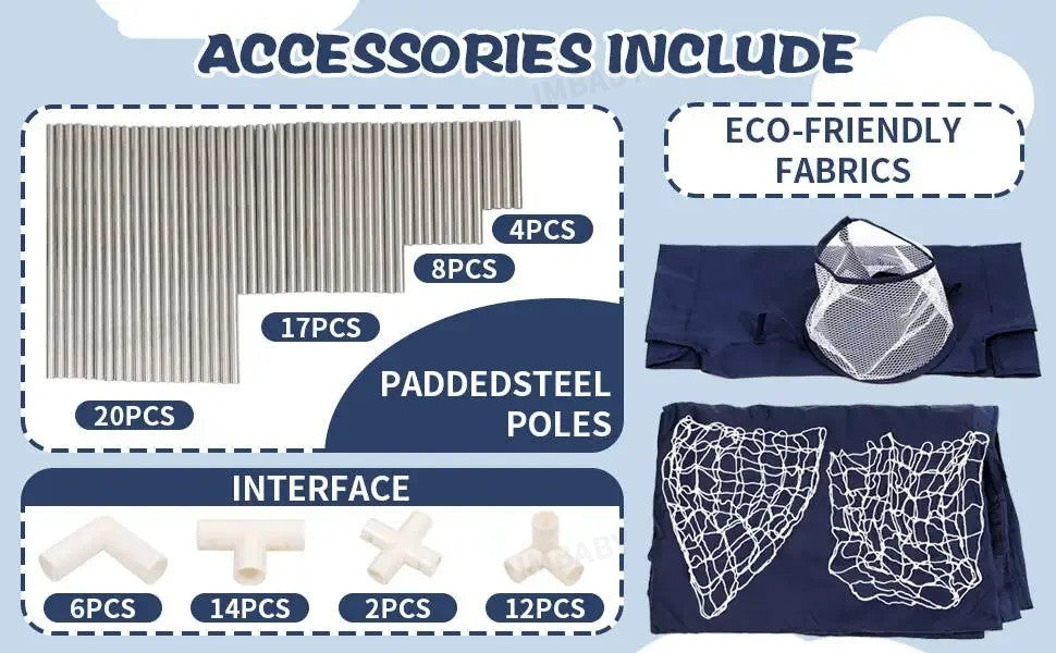 Imbaby Cercadinho para Bebés, Tamaño Grande, Barrera de Seguridad Infantil, Pelotas Secas, Piscina, Malla para Recién Nacidos, Pa