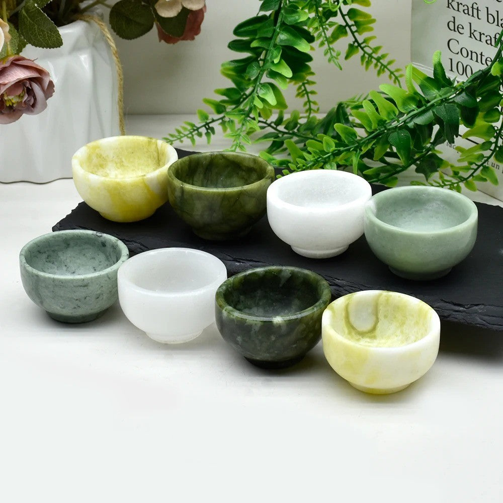 Cuenco de Jade de cristal Natural, taza de cristal, cuenco de Jade de coliflor, taza de cristal de cuarzo Natural, de desmagnetización cuenco, piedra curativa de Reiki, 1PC